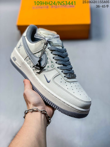 Louis Vuitton x Nike Air Force 1 Low White Grey Sneakers Unisex, EU36-45