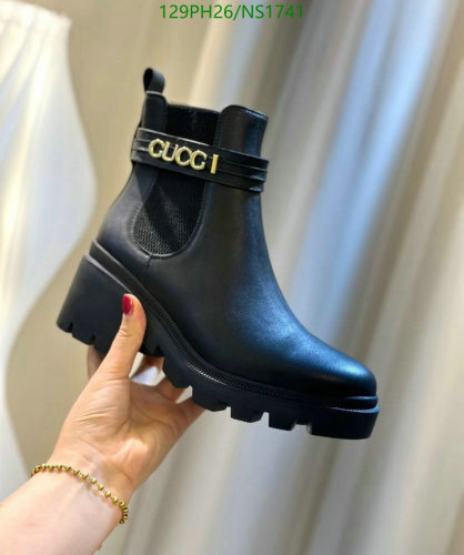 Gucci Women's Ankle Boots in Black Leather with 7cm Heel - EU 35-42
