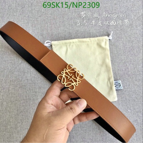 Loewe Anagram Belt 3.5cm Cowhide Leather Reversible Belt for Women