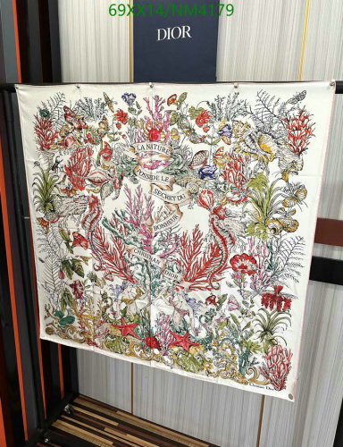 Dior Scarf Silk Square 90x90cm - La Nature Revealing the Secret of Happiness