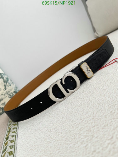 Dior CD Buckle Cowhide Leather Belt, 3.5cm Width, Sizes 95-120cm