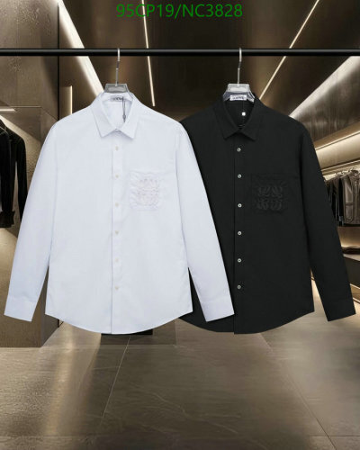 Loewe Men's Classic Fit Long Sleeve Dress Shirt, Embroidered Logo, Sizes M-XXL