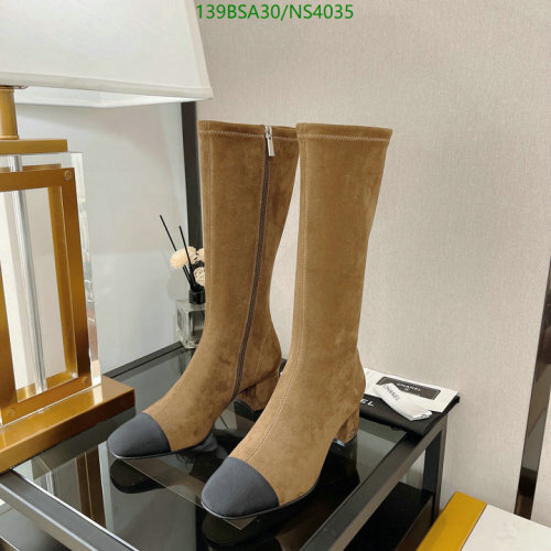 Elegant Chanel Heeled Boots, Knee-High Suede Boots, Women's Designer Footwear