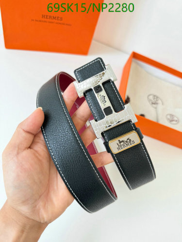 Hermes Reversible Leather Belt, 3.5cm Width, with Iconic H Buckle