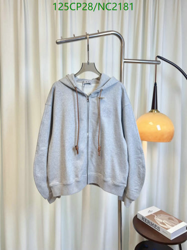 Loewe Grey Cotton Blend Zip-Up Hoodie Drawstring Casual Activewear