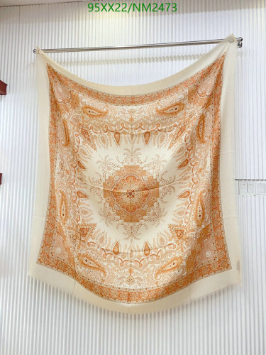 Loro Piana Cashmere Silk Scarf, 140x140cm, Beige Paisley Pattern - NM2473