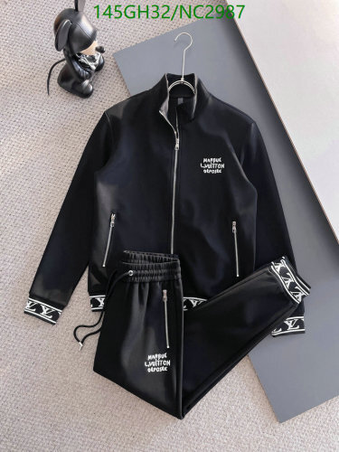 Louis Vuitton Men's Black Sportswear Suit, Sizes M-3XL, Stylish and Comfortable