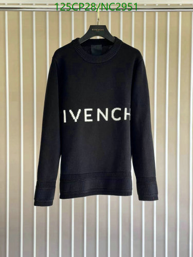 Givenchy Black Sweater with White Logo, Crew Neck, Long Sleeves, S-XL