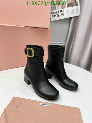 Miu Miu Women's Black Leather Ankle Boots with Buckle - EU 35-41