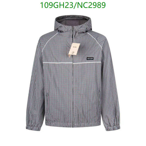 Miu Miu Plaid Cotton Jacket with Hood, Casual Outerwear, Sizes 38-44 4 Miu Miu Plaid Cotton Jacket with Hood, Casual Outerwear, Sizes 38-44