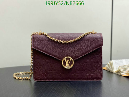 Louis Vuitton Burgundy Coated Canvas Leather Chain Bag 19.5 x 13.5 x 6.5 cm