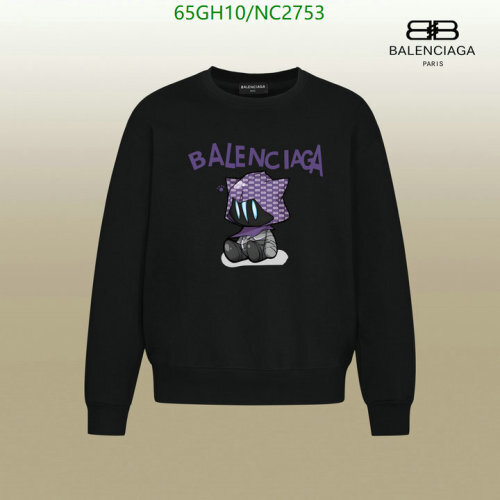 Balenciaga Black Cotton Sweatshirt with Cartoon Print, Sizes XS-XL 7 Balenciaga Black Cotton Sweatshirt with Cartoon Print, Sizes XS-XL