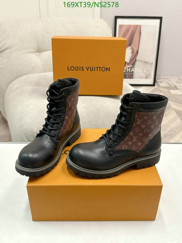 Louis Vuitton Cowhide Ankle Boots for Women, Lace-up, EU35-46