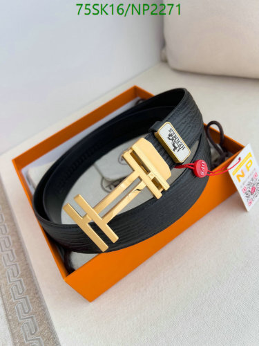 Hermes Belts Cowhide Leather Belt with H Buckle, 3.5cm Width