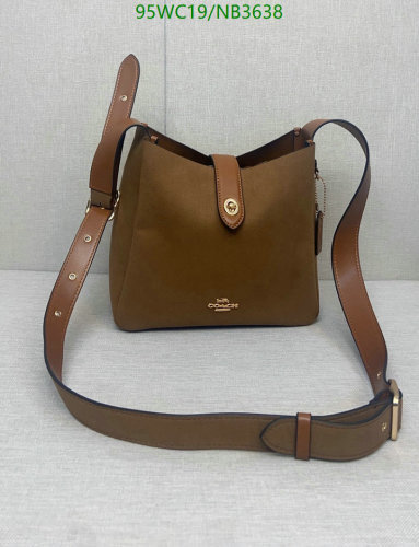 Coach Leather Bucket Bag, 25*22*8cm, Versatile Crossbody Handbag for Women