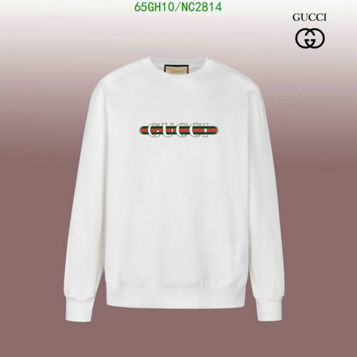 Gucci Cotton Sweatshirt with Logo, Long Sleeves, and Ribbed Trims - White