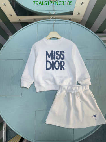 Miss Dior Kids White Cotton Jersey Sweatshirt & Skirt Set, Size 100-160