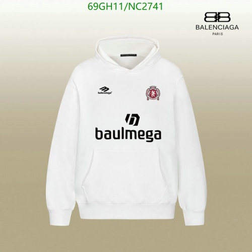 Balenciagaa Cotton Pullover Hoodie With Logo Print, Sizes XS-XL. White 7 Balenciagaa Cotton Pullover Hoodie With Logo Print, Sizes XS-XL. White