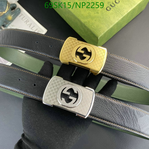 Gucci Belts Cowhide Leather With Interlocking GG Buckle, Width 3.8cm, For Men
