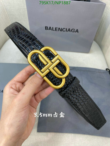 Balenciaga Belts Cowhide with BB Gold Buckle- Perfect for Every Occasion
