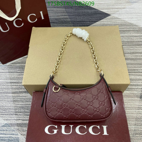 Gucci Half-Moon Mini Bag in Red Guccissima Leather with Chain Strap