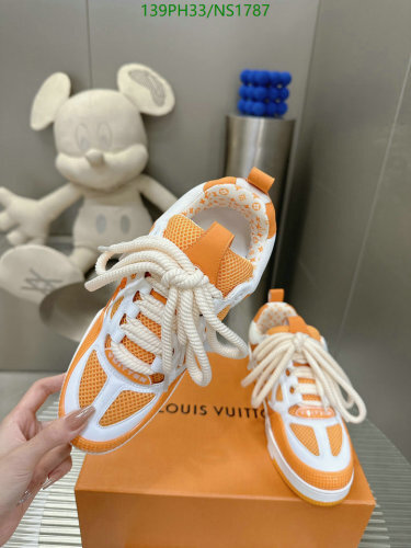 Louis Vuitton Women's Run Away Pulse Sneakers Orange White Cowhide Leather