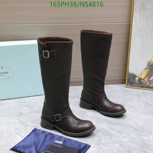 Prada Knee High Leather Boots for Women - EU35-41 - Stylish and Durable