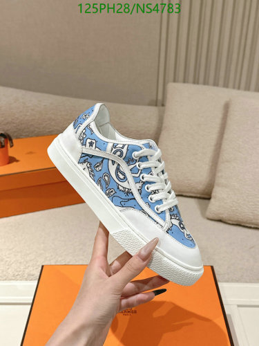 Hermès Men's Sneakers in Blue Printed Leather - Stylish and Comfortable