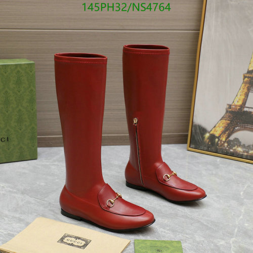 Gucci Women's Red Leather Knee-High Boots with Horsebit Detail, EU35-42