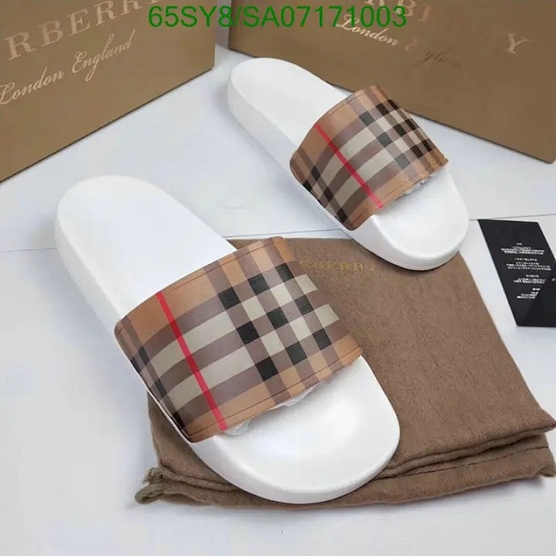 Burberry Women's White Slides with Iconic Check Pattern, Comfortable and Stylish