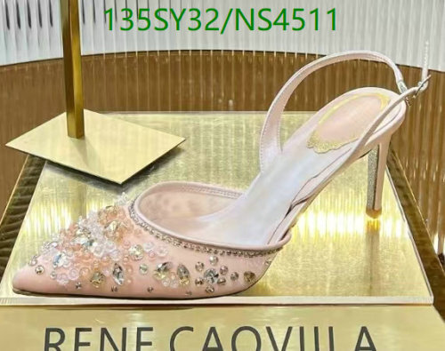 Rene Caovilla Women's Slingback Heels with Crystal Embellishments - Elegant Design