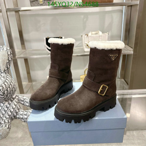 Prada Women's Brown Cowhide & Wool Ankle Boots Winter Shoes, EU Size 36-42