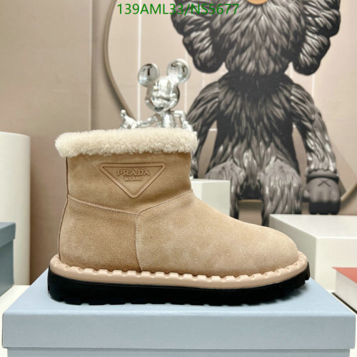 Prada Women's Wool & Calfskin Ankle Boots - Beige, EU 35-45, Style NS5677