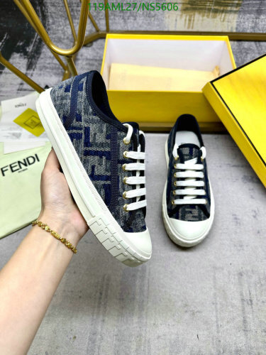 Fendi Men's Canvas Sneakers Designer Logo Lace-Up Casual Shoes Size EU35-45