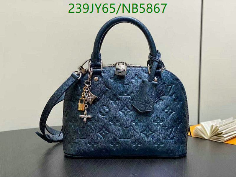 Louis Vuitton Alma BB Monogram Embossed Leather Top Handle Crossbody Bag