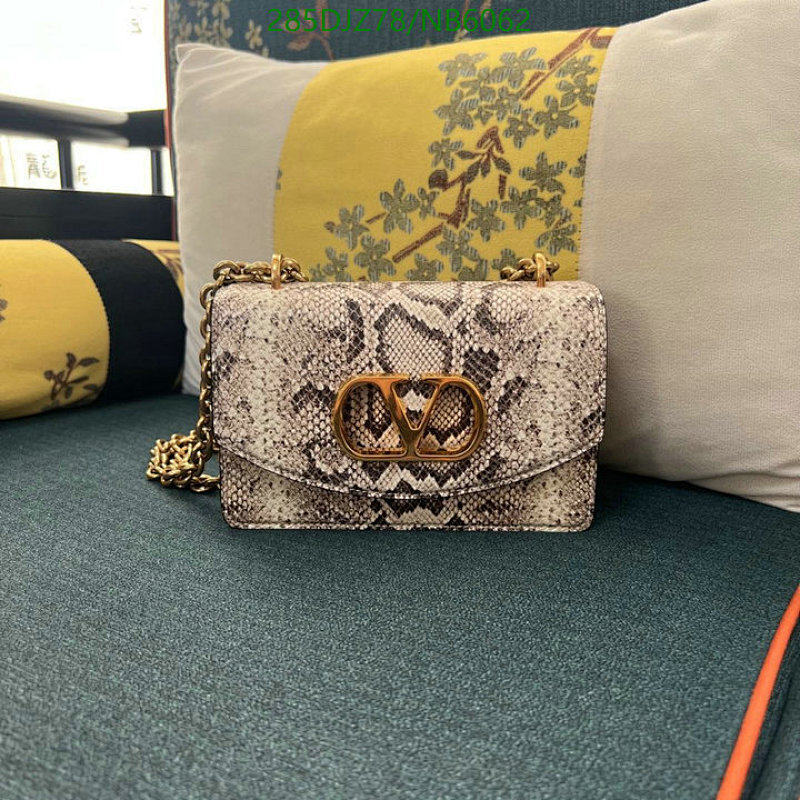 Valentino Garavani Small Snakeskin Print Roman Stud Chain Crossbody Bag