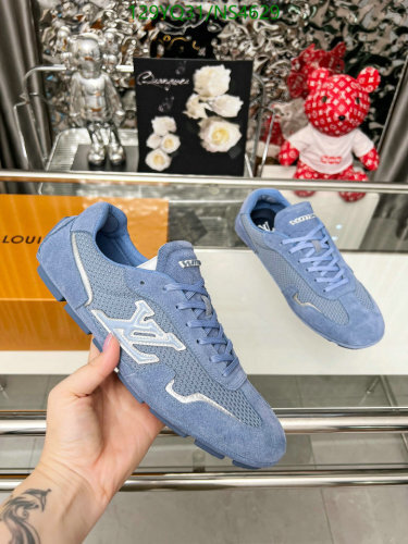 Louis Vuitton Blue Cowhide Unisex Sneakers EU35-46, Stylish and Comfortable