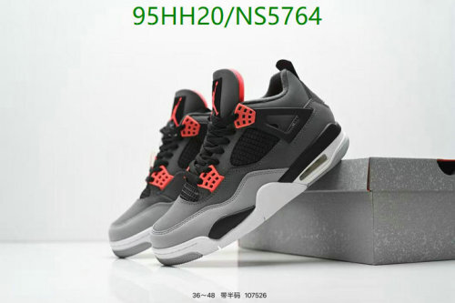 Air Jordan 4 Retro Women's Shoes Gray Red NS5764 Sneakers, EU36-48