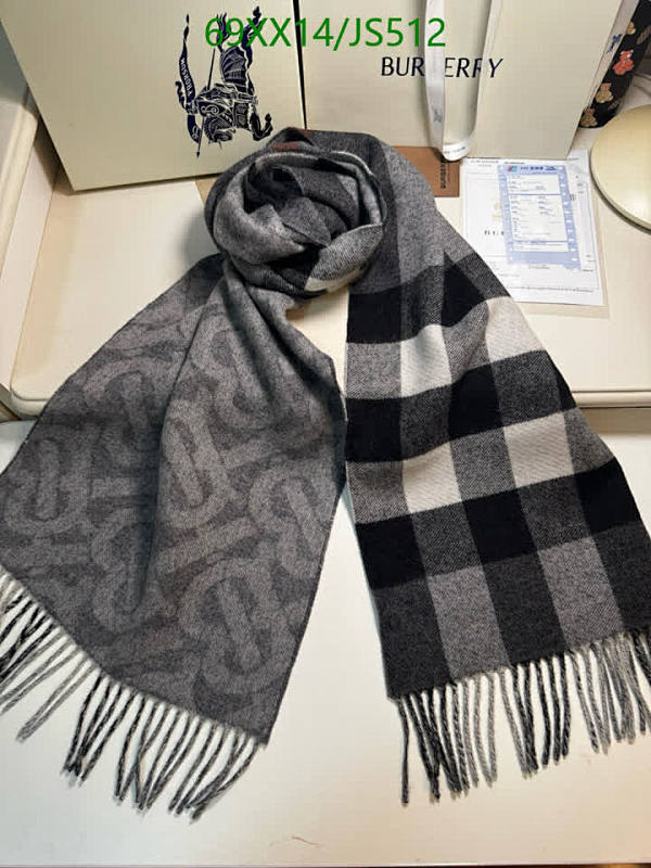 Burberry Cashmere Scarf, 200-36cm, Stylish Checkered Design, Warm Winter Essential