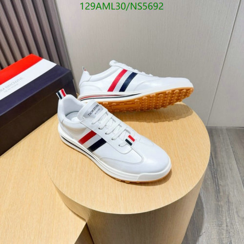Thom Browne White Leather Sneakers with Signature Stripe Detail, EU Size 38-45