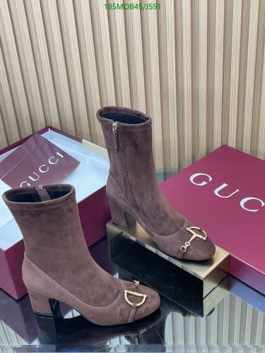 Gucci Women's Heeled Ankle Boots in Brown Suede with Horsebit Detail