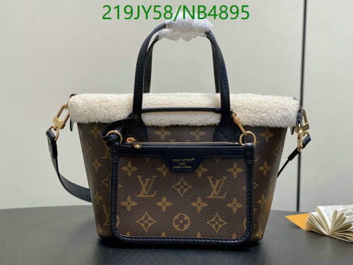 Louis Vuitton Monogram Coated Canvas Bag With Genuine Leather Trim