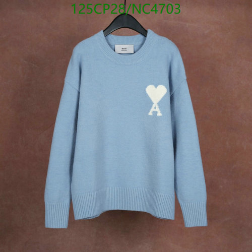 AMI Paris De Coeur Crewneck Sweater - Light Blue, Sizes S-XL