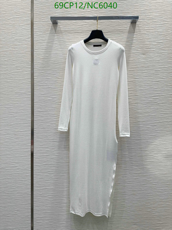Louis Vuitton Women's Cotton Long-Sleeve Midi Dress - Elegant and Comfortable