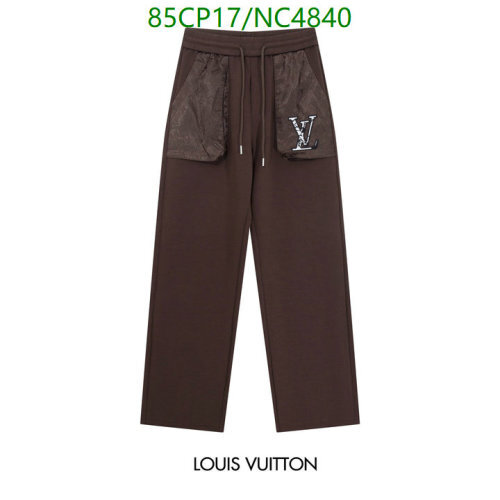 Louis Vuitton Brown Cotton Blend Logo Patch Pocket Drawstring Lounge Pants