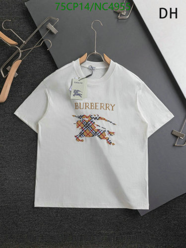 Burberry White Cotton T-Shirt with Equestrian Knight Design, Sizes S-XL