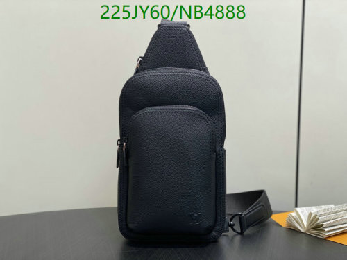 Louis Vuitton Black Leather Avenue Sling Bag, 33-5.7-16 CM, Model M15255