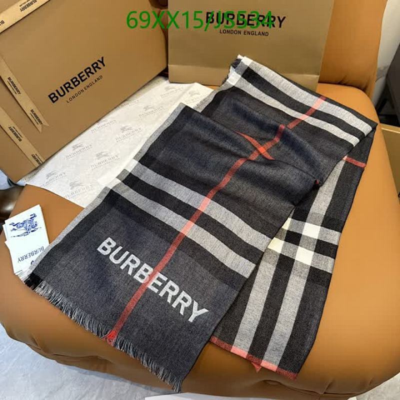 Burberry Classic Check Silk Wool Scarf, 220-70CM, Grey