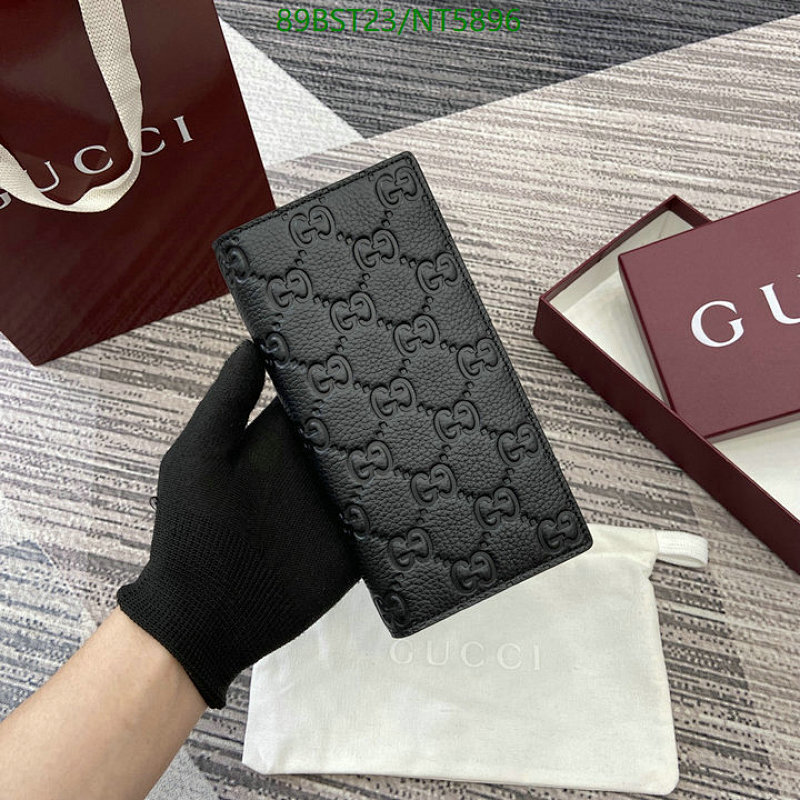 Gucci Long Wallet in Black Leather with GG Embossed Pattern, 19 x 10 x 2 cm