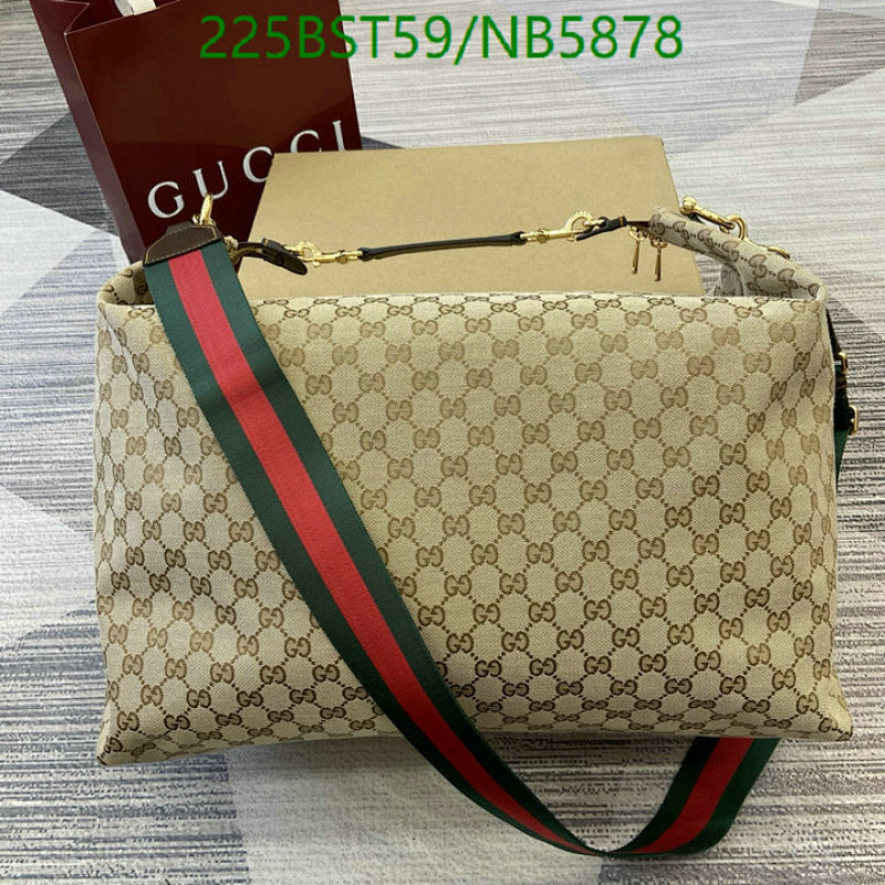 Gucci Canvas Duffle Bag with Green and Red Stripe, 46*29*20.5CM